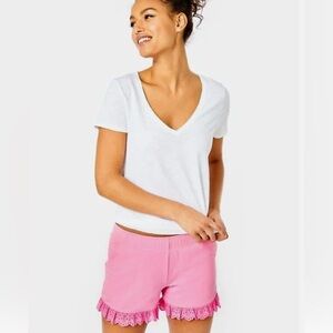 Lilly Pulitzer 5" Kylar Ruffle Knit Short in Pink Shandy